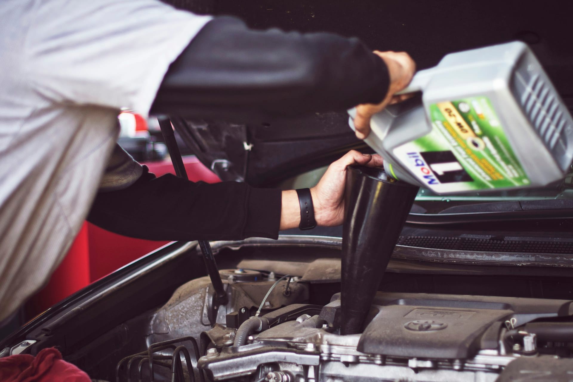 Clean, detailed engine bay compartment
